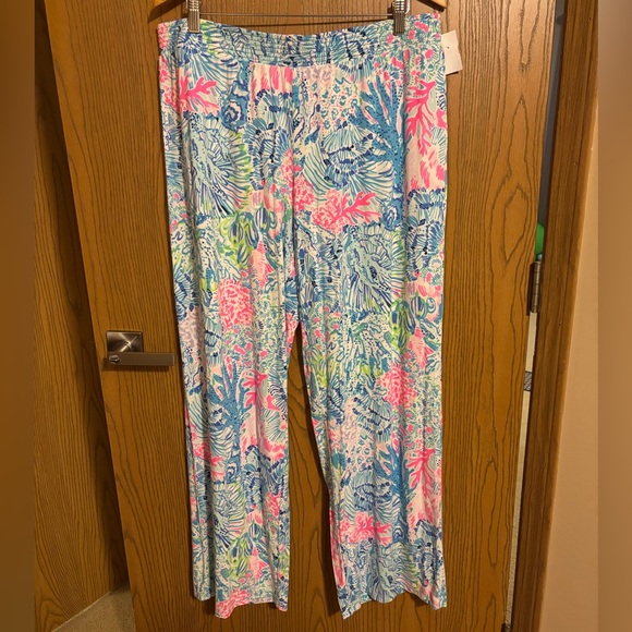 Lilly Pulitzer Pants - Lilly Pulitzer Wide Leg Smocked Waist Stretch Pants